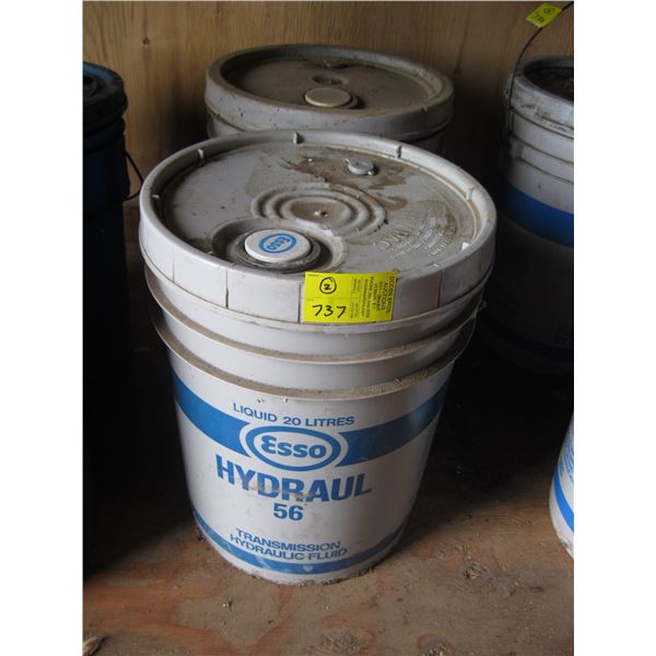 2 5 GALLON PAILS OF HYDRAULIC OIL