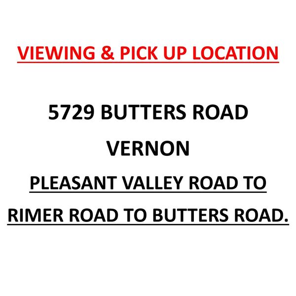 ADDRESS FOR VIEWING & PICK UP