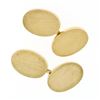 Image 1 : Tiffany & Co. Vintage 14k Yellow Gold Brushed Engraveable Dual Oval Cuff Links