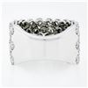 Image 7 : Wide 18K White Gold 2.72 ctw Diamond Flexible Milgrain Honeycomb Cluster Band Ri