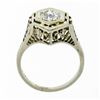 Image 8 : Antique Art Deco 14k White Gold Filigree 0.54 ctw European Diamond Solitaire Rin