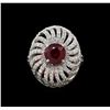 Image 2 : 14KT White Gold 2.73 ctw Ruby and Diamond Ring