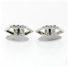 Image 6 : 14K White Gold .60 ctw Ideal Round Brilliant Pave Diamond Open Hexagon Cuff Link
