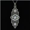 Image 5 : Antique Art Deco 14k Gold 2.79 ctw Diamond Demantoid Filigree Pin Brooch Pendant