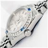 Image 5 : Rolex Ladies Quickset Silver Index Diamond Lugs & Sapphire Datejust Wristwatch