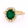 Image 1 : 2.48 ctw Emerald and 0.78 ctw Diamond 18K Yellow Diamond Ring