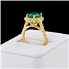 Image 3 : 2.48 ctw Emerald and 0.78 ctw Diamond 18K Yellow Diamond Ring