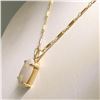 Image 4 : 14k Yellow Gold Large 17x10.5mm 5 ctw Oval Opal Solitaire Pendant w/ Vintage Cha