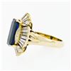 Image 6 : Estate 18k Gold 6.80 ctw AGL Emerald Cut Sapphire Diamond Ballerina Cocktail Rin