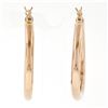 Image 1 : New Plain 14K Rose Gold Puffed High-Polished Rounded Triangle Hoop Snap Earrings