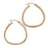 Image 4 : New Plain 14K Rose Gold Puffed High-Polished Rounded Triangle Hoop Snap Earrings