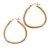 Image 5 : New Plain 14K Rose Gold Puffed High-Polished Rounded Triangle Hoop Snap Earrings