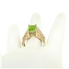 Image 7 : 14k Solid Gold 2.27 ctw Emerald Cut Peridot & 1.40 ctw Round Diamond Cocktail Ri