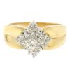 Image 2 : 14k Yellow Gold 0.50 ctw Terraced Round Brilliant Diamond Cluster Cocktail Ring