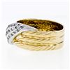 Image 6 : Vintage Mens 14K TT Gold .30 ctw Diamond Wrap Textured Triple Cable Wide Band Ri