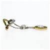 Image 4 : Antique Edwardian 18K Gold 2.53 ctw GIA Diamond & Demantoid Garnet Drop Pin Broo