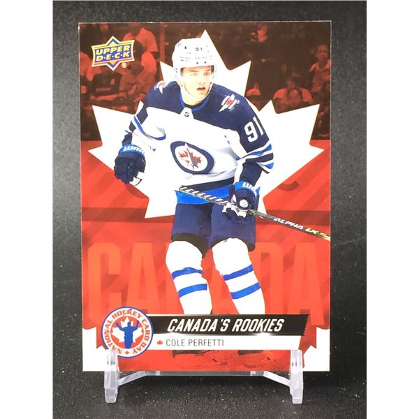 UPPER DECK NHCD ROOKIE CARD COLE PERFETTI JETS