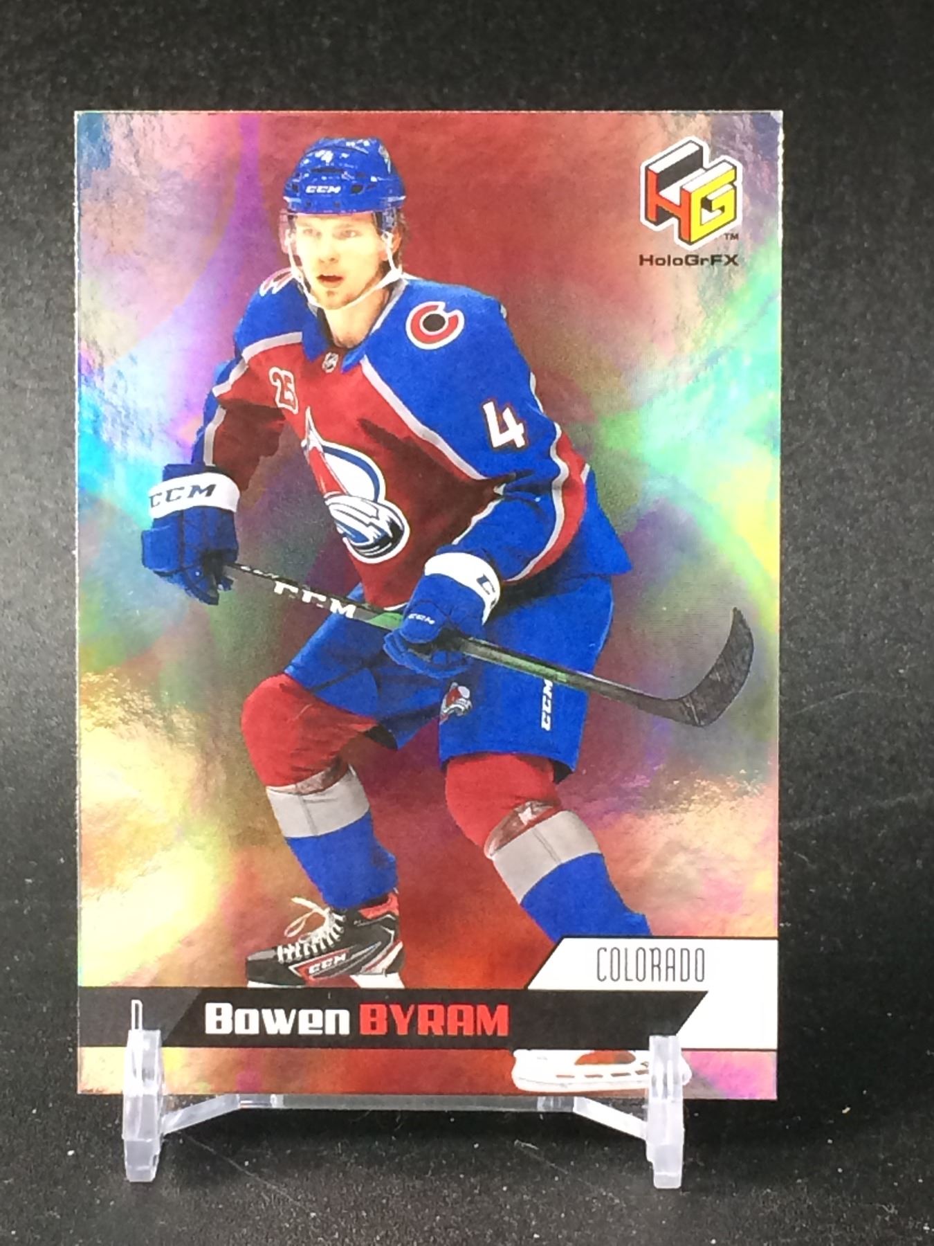 Byram Rookie Patch Auto 2020-21 UD HOLOGRFX NO. HG-20 BOWEN BYRAM ROOKIE CARD