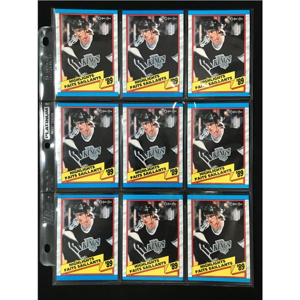 LOT OF 9 1989 O-PEE-CHEE NO.325 WAYNE GRETZKY