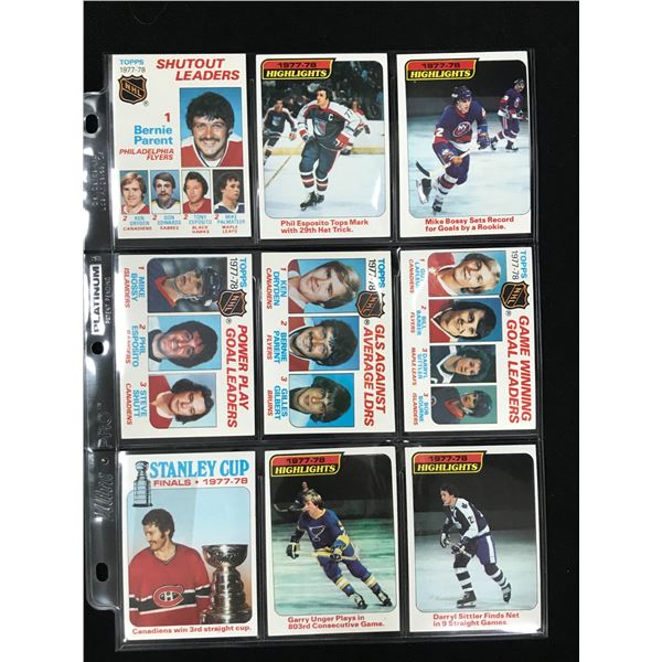 LOT OF 9 1978 TOPPS HOF NHL STAR CARDS