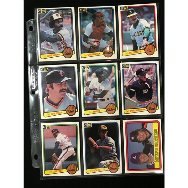 LOT OF 9 1983 DONRUSS HOF/STAR CARDS