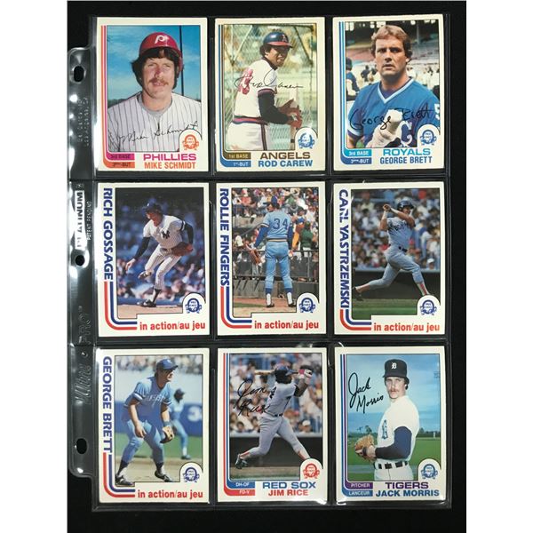 LOT OF 9 1982 OPC HALL OF FAME/STAR CARDS