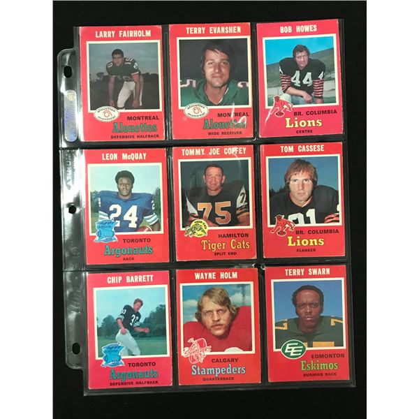 LOT OF 9 1971 O-PEE-CHEE CFL STAR CARDS