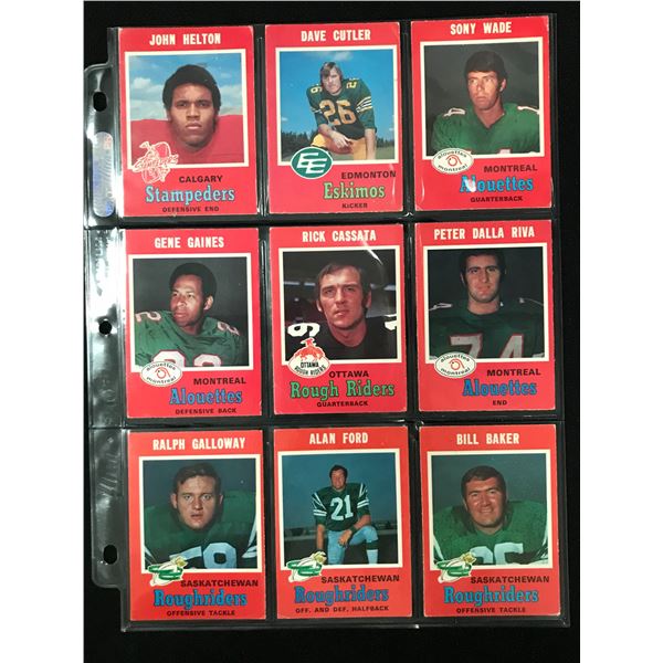 LOT OF 9 1971 O-PEE-CHEE CFL STAR CARDS