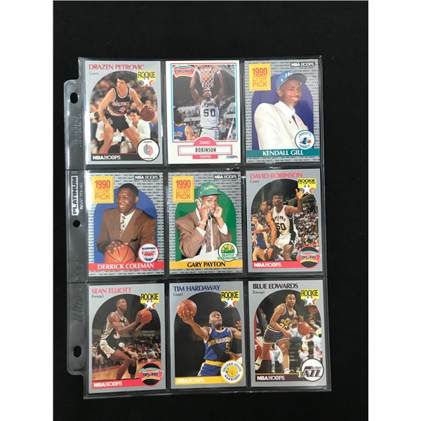 LOT OF 9 NBA ROOKIE CARDS PAYTON/ROBINSON/HARDAWAY