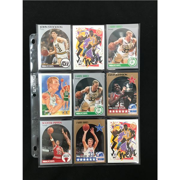 LOT OF 9 NBA STAR CARDS LARRY BIRD/MAGIC JOHNSON