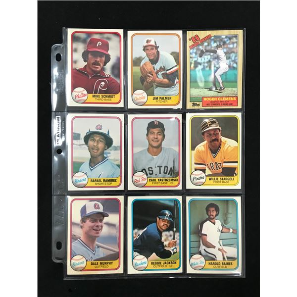 LOT OF 9 1981 FLEER MLB STAR/HOF CARDS INCLUDES ROOKIES