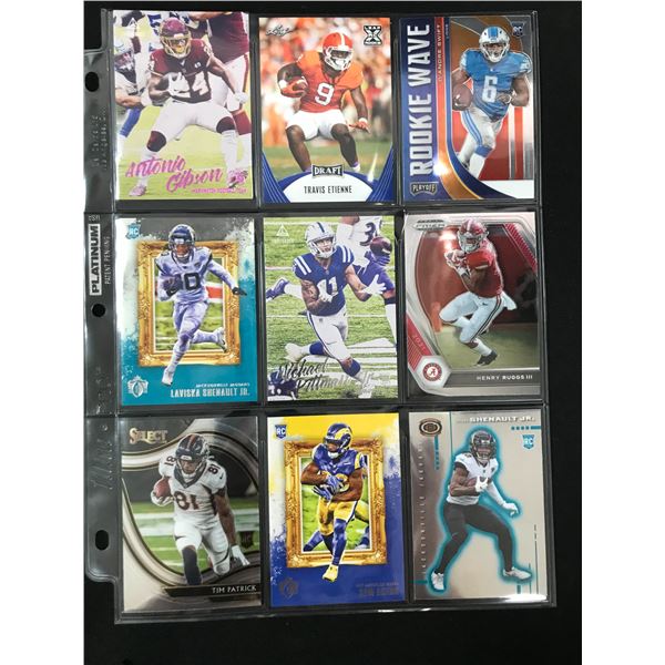 LOT OF 9 NFL STAR ROOKIE CARDS