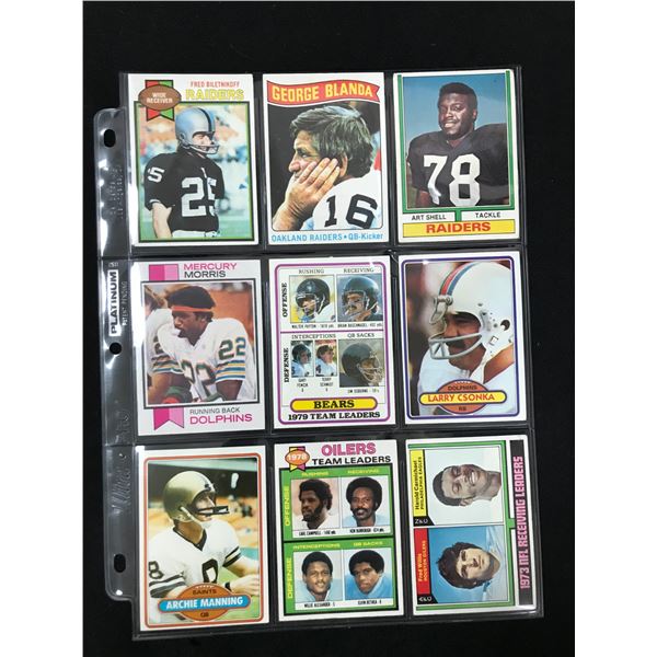 LOT OF 9 VINTAGE 1970'SNFL STAR/HOF CARDS