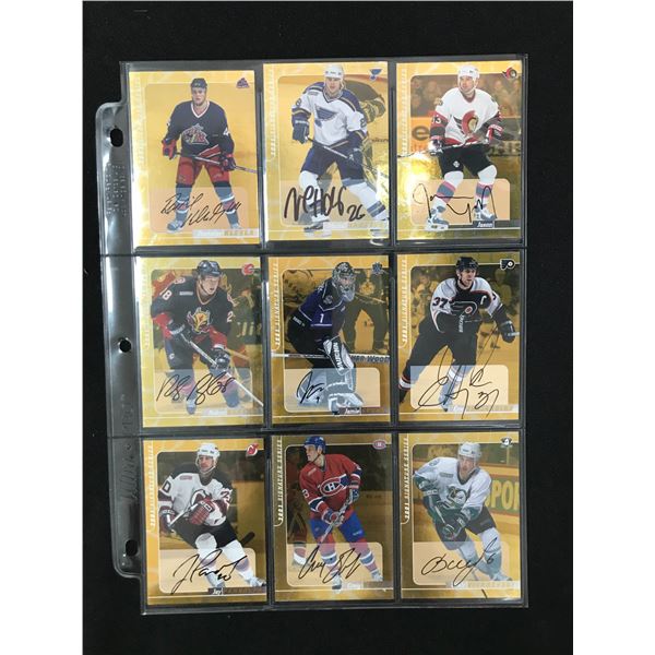 LOT OF 9  2001 IN THE GAME SIGNATURE SERIES HARD SIGNED AUTO CARDS