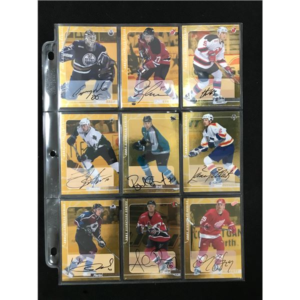 LOT OF 9  2001 IN THE GAME SIGNATURE SERIES HARD SIGNED AUTO CARDS