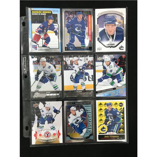 LOT OF 9 VANCOUVER CANUCKS STAR ROOKIE CARDS