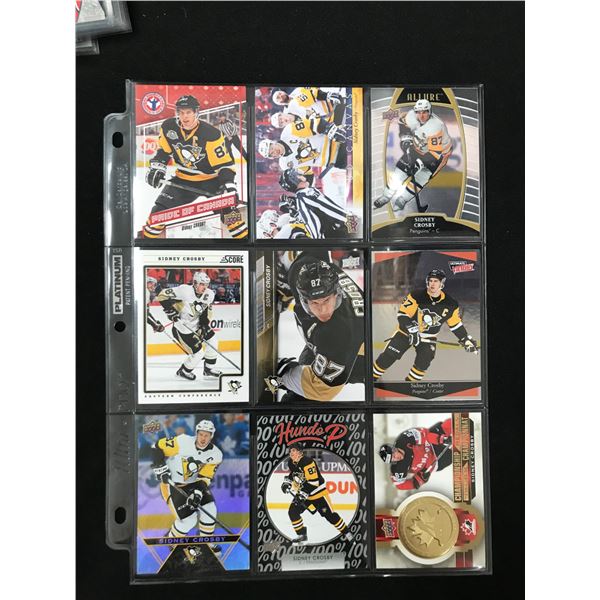 LOT OF 9 SIDNEY CROSBY HOCKEY CARDS