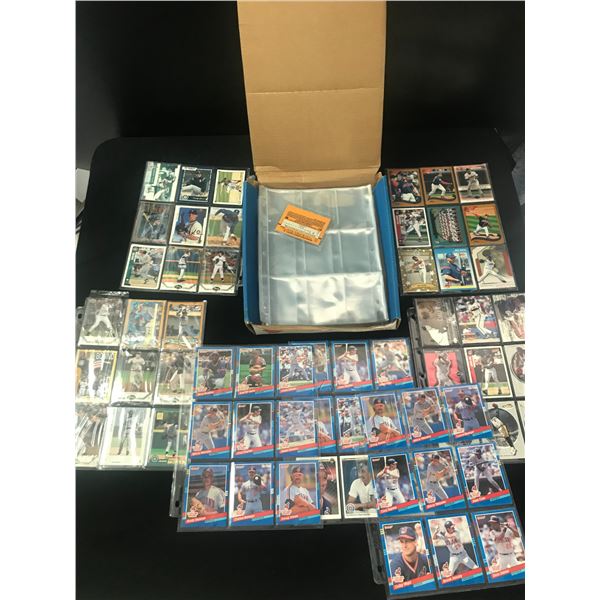 LARGE LOT OF BASEBALL CARDS AND 9 POCKET SHEETS