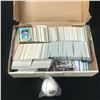 Image 1 : BOX OF VARIOUS SPORTS CARDS AND A BASEBALL