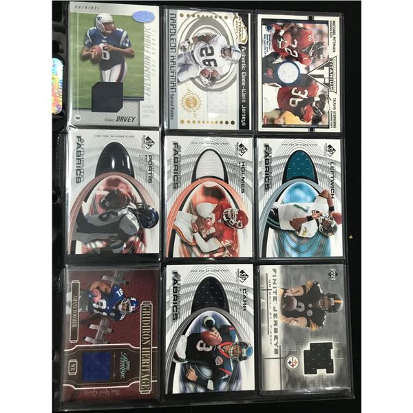 LOT OF 9 NFL JERSEY/PATCH CARDS