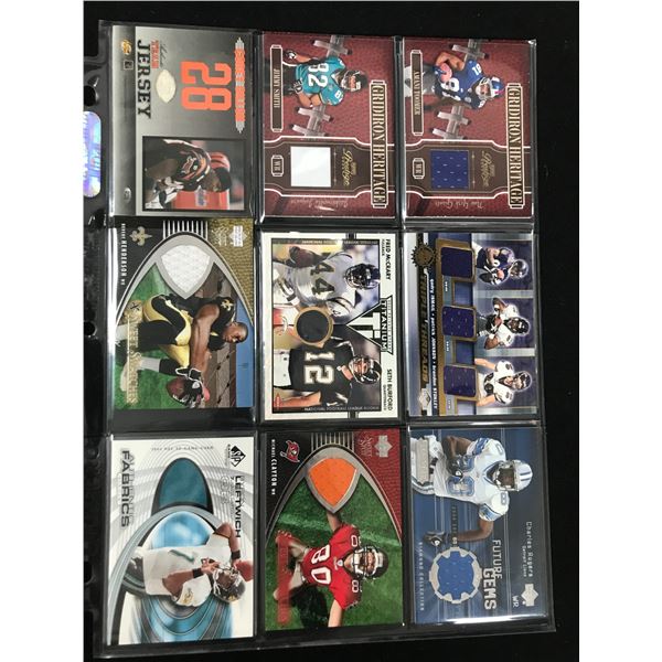 LOT OF 9 NFL JERSEY/PATCH CARDS