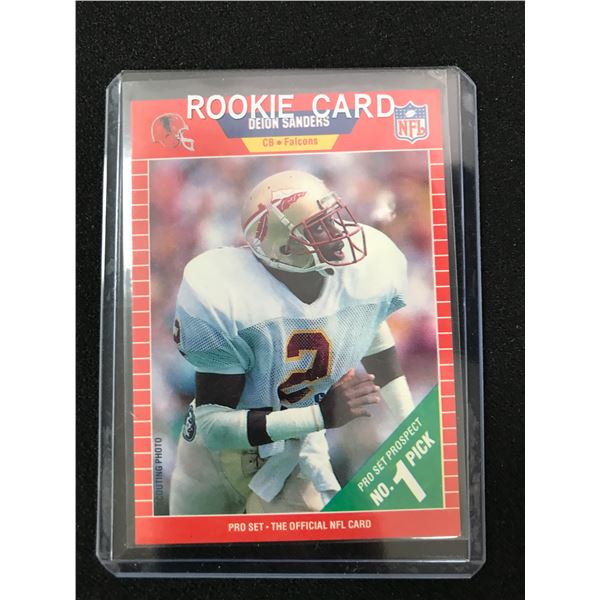 1989 NFL PRO SET DEION SANDERS NO. 486 ROOKIE CARD