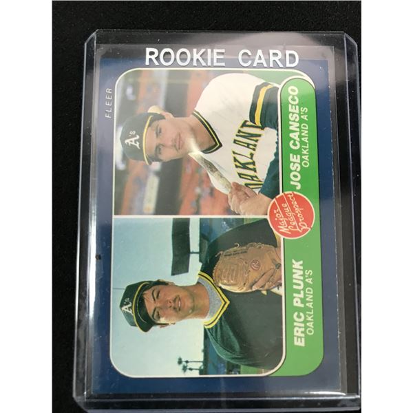 1986 FLEER CANSECO/PLUNK NO. 649 ROOKIE CARD