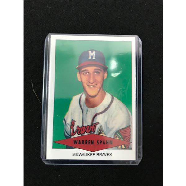 1954 REPRINT RED HEART WARREN SPAHN NO. 30