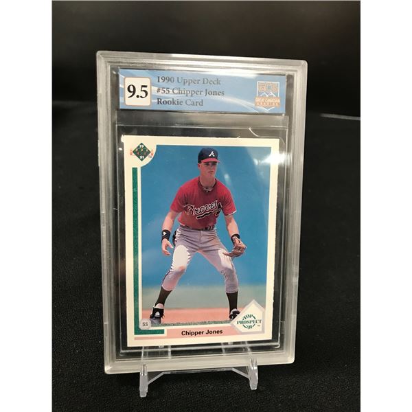 1990 UPPER DECK CHIPPER JONES RC (GCG 9.5)