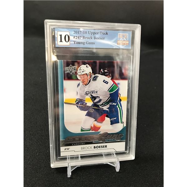 2017-18 UPPER DECK BROCK BOESER NO. 247 YOUNG GUNS (GCG 10)