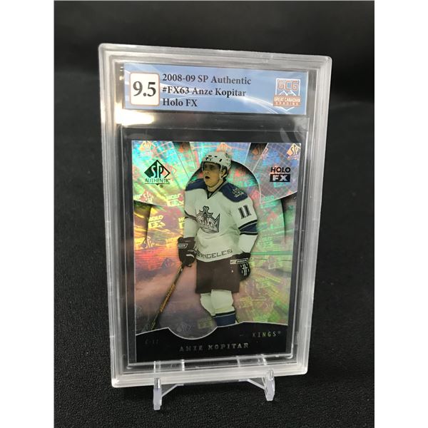 2008-09 SP AUTHENTIC ANZE KOPITAR ROOKIE CARD  NO. FX63 (GCG 9.5)