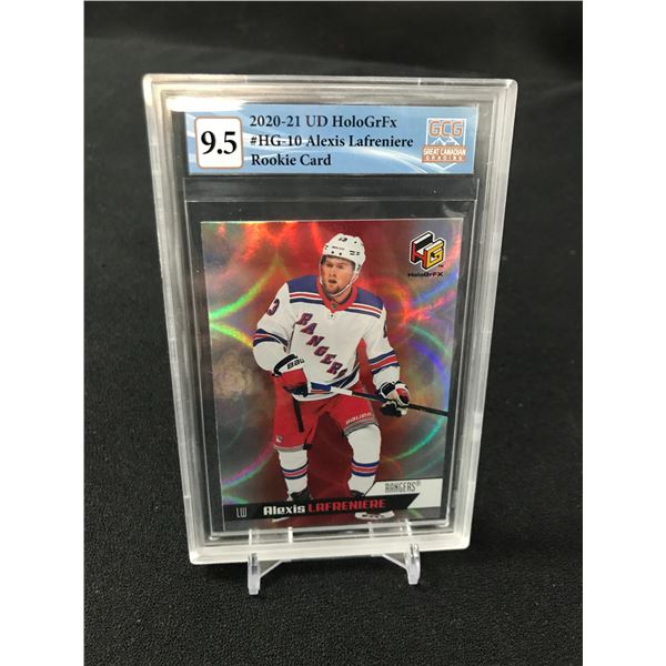 2020-21 UD HOLOGRFX ALEXIS LAFRENIERE ROOKIE CARD NO. HG-10 RC (GCG 9.5)