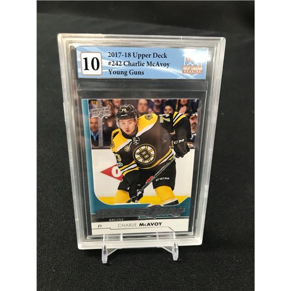 2017-18 UPPER DECK CHARLIE MCAVOY YOUNG GUNS (GCG 10)