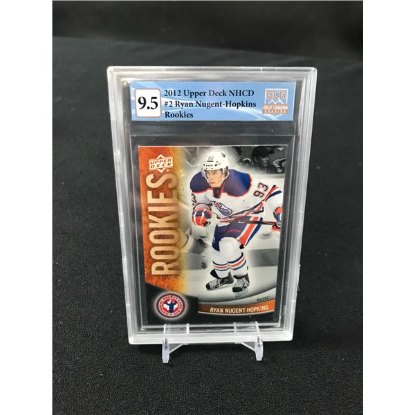 2012 UPPER DECK NHCD RYAN NUGENT-HOPKINS ROOKIE CARD NO. 2 (GCG 9.5)